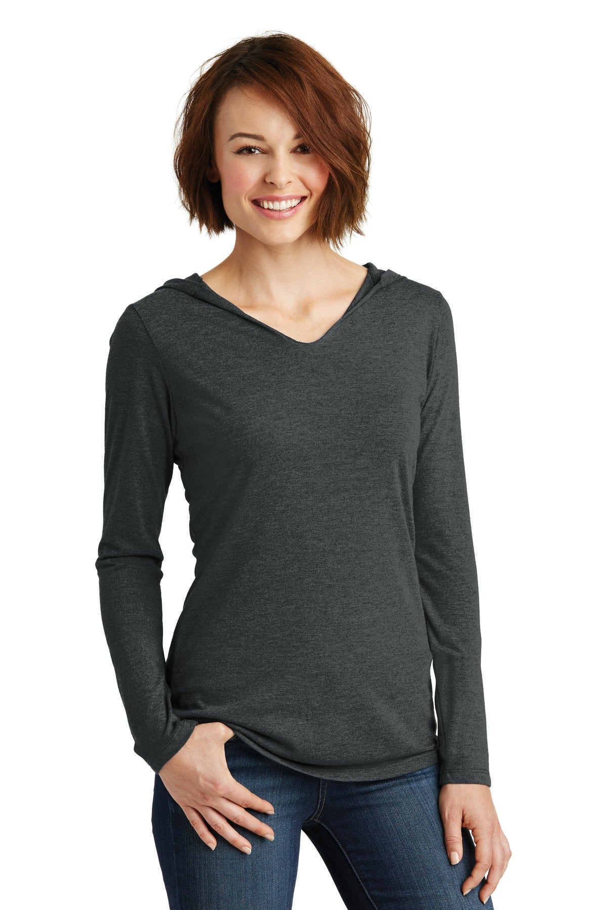 District® Women's Perfect Tri® Long Sleeve T-Shirt Hoodie. DM139L
