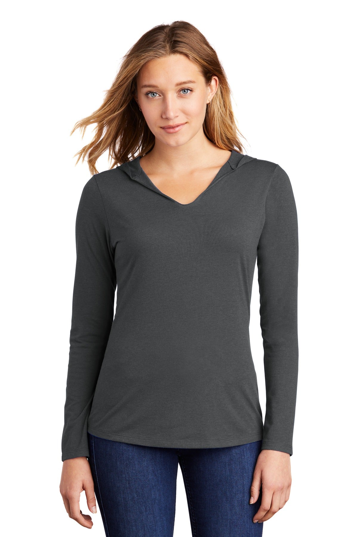 District® Women's Perfect Tri® Long Sleeve T-Shirt Hoodie. DM139L