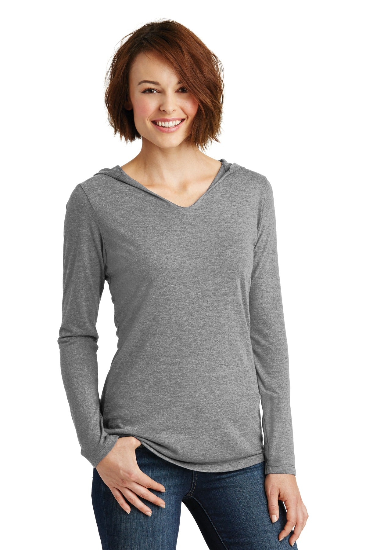 District® Women's Perfect Tri® Long Sleeve T-Shirt Hoodie. DM139L