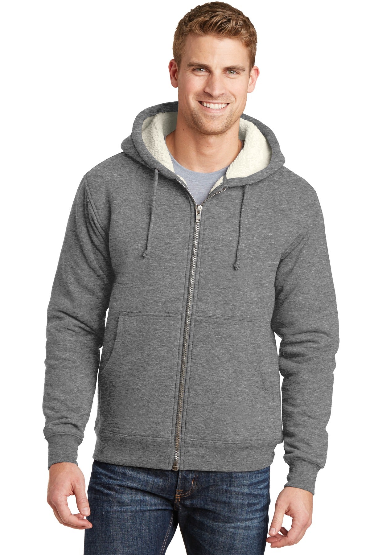 Heavyweight Sherpa-Lined Hooded Fleece Jacket. CS625