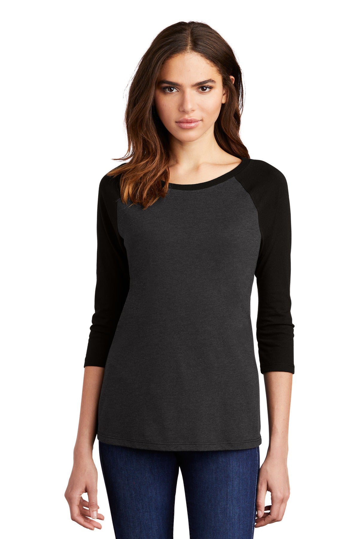 Women's Perfect Tri® 3/4-Sleeve Raglan. DM136L