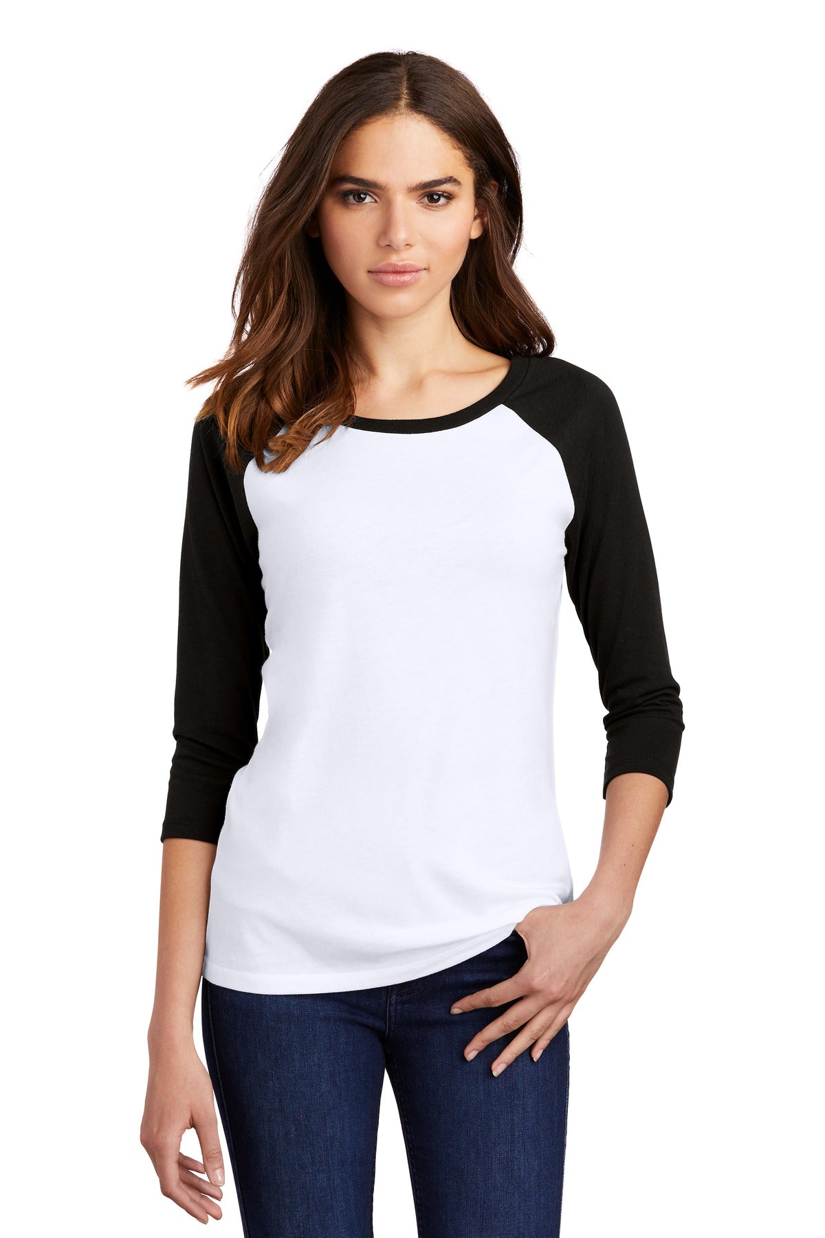 Women's Perfect Tri® 3/4-Sleeve Raglan. DM136L