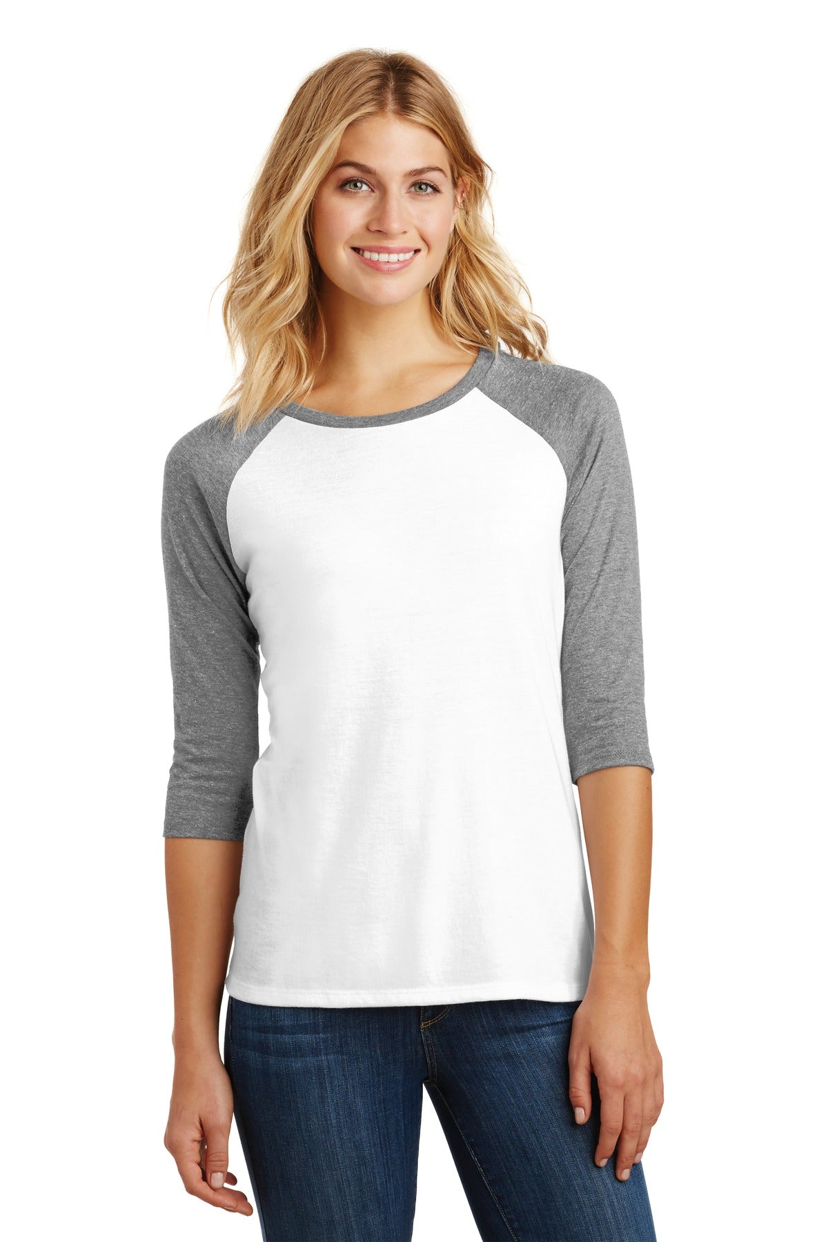Women's Perfect Tri® 3/4-Sleeve Raglan. DM136L