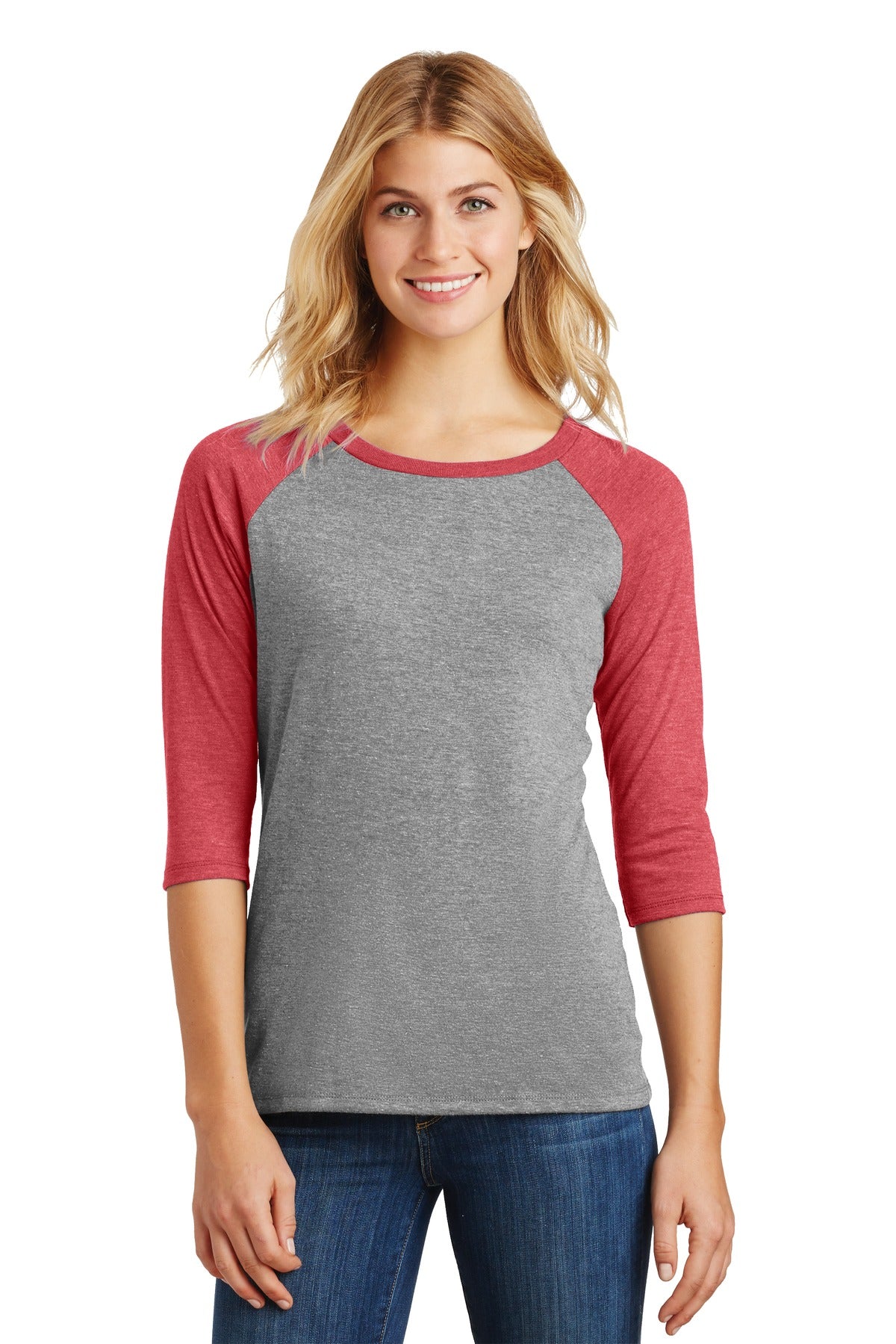 Women's Perfect Tri® 3/4-Sleeve Raglan. DM136L