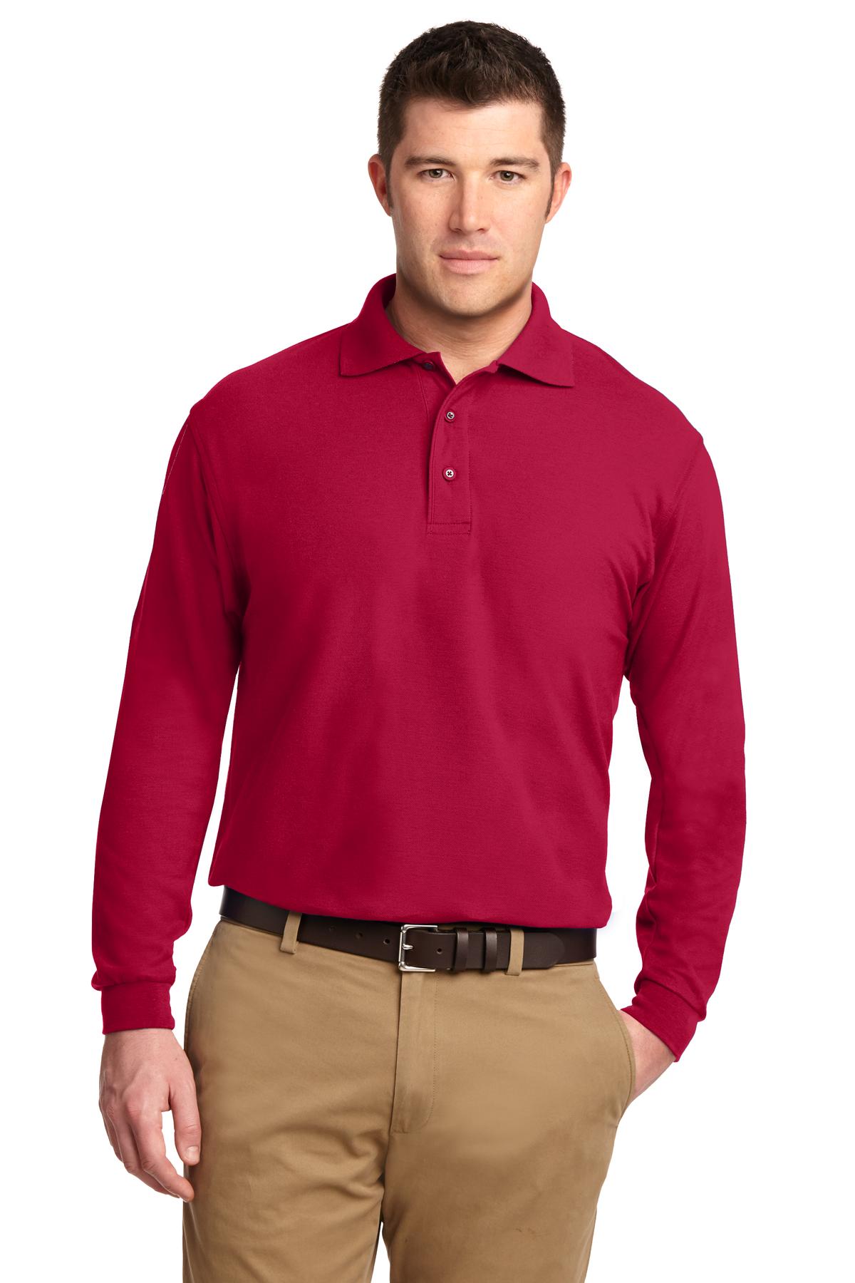 Men's Silk Touch™ Long Sleeve Polo. K500LS