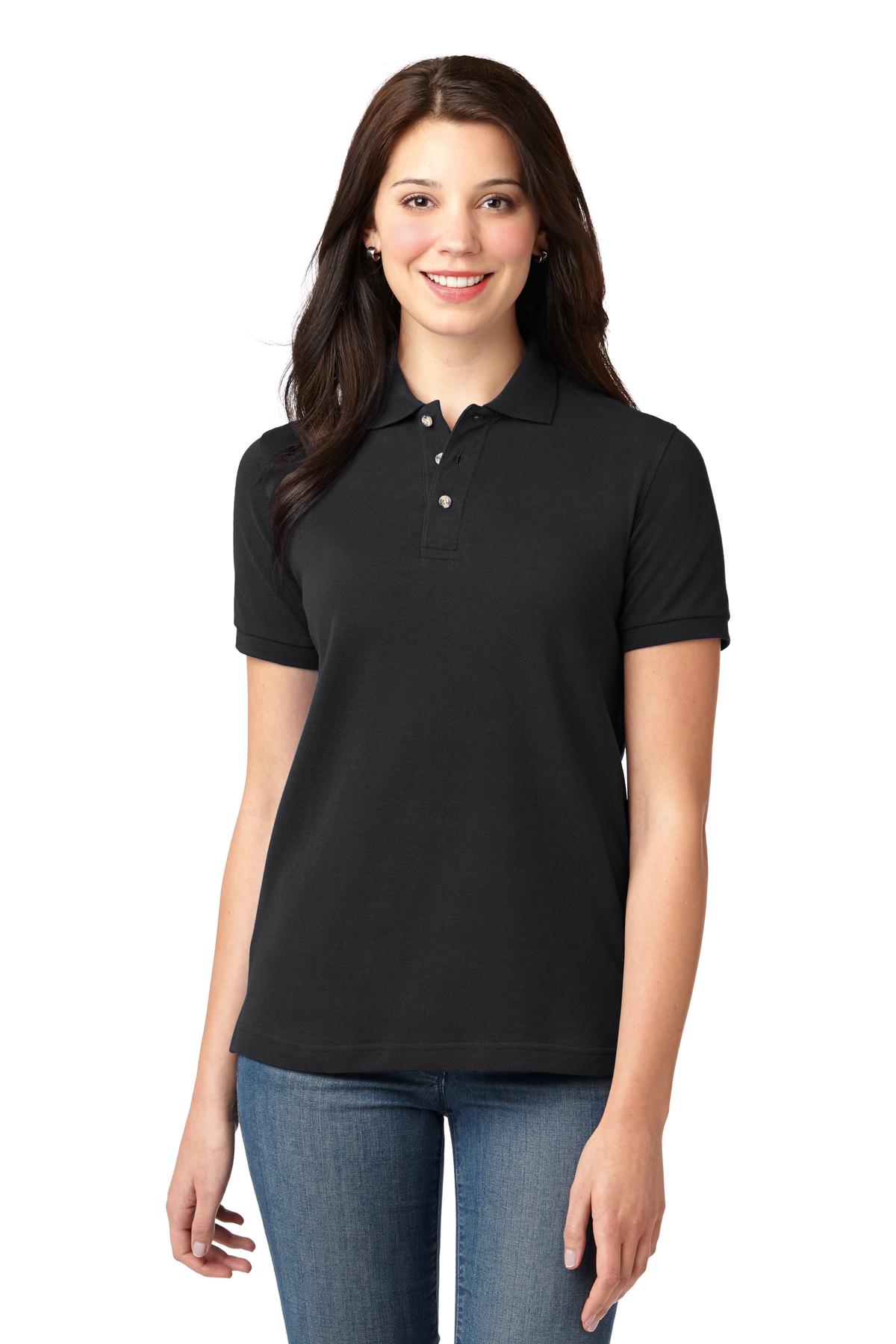 Ladies Heavyweight !00% Cotton Pique Polo. L420