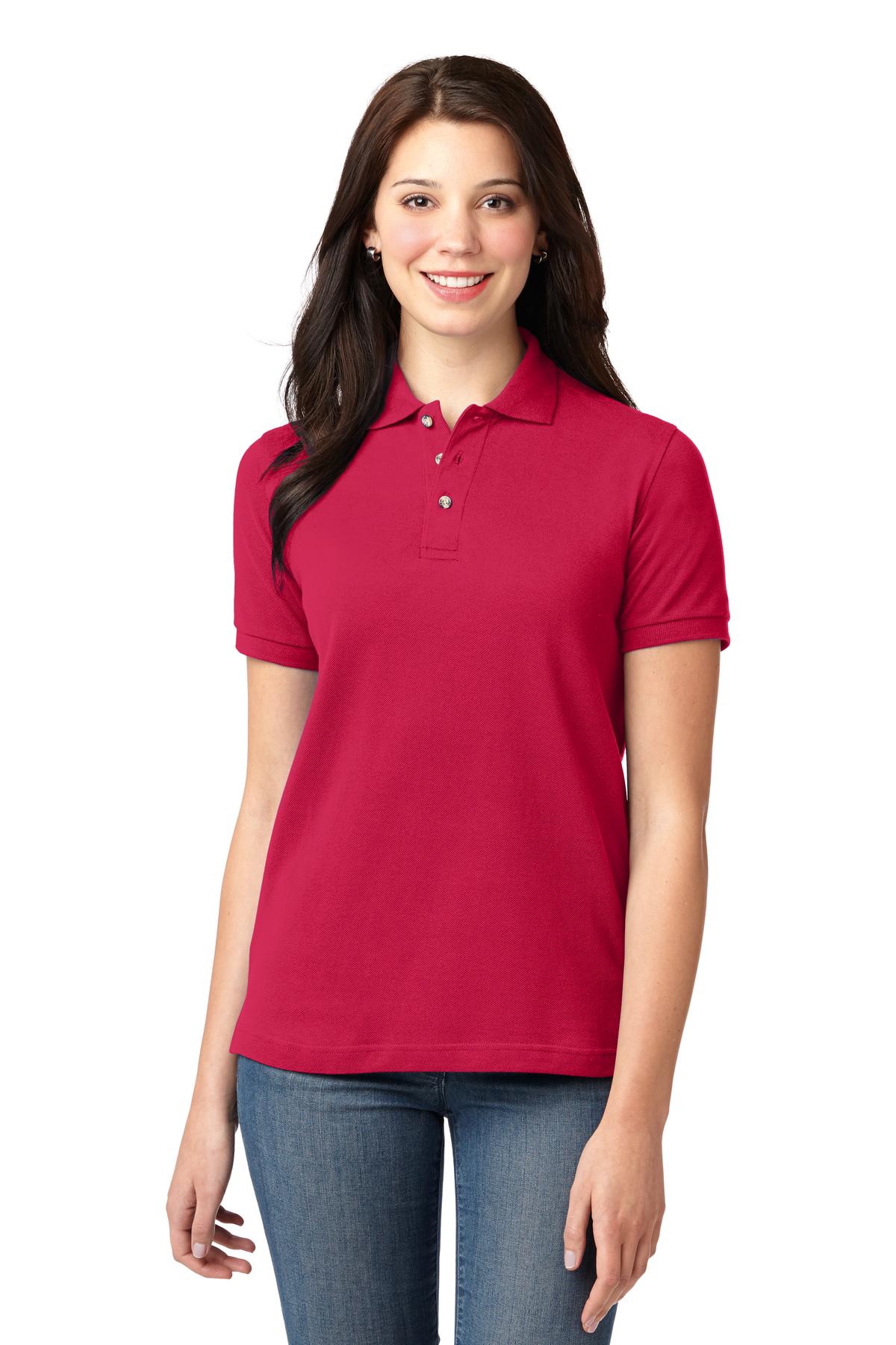Ladies Heavyweight !00% Cotton Pique Polo. L420
