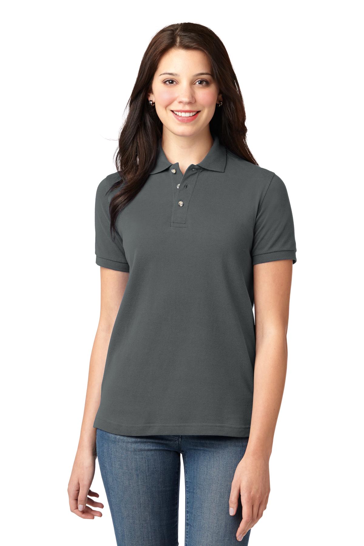 Ladies Heavyweight !00% Cotton Pique Polo. L420