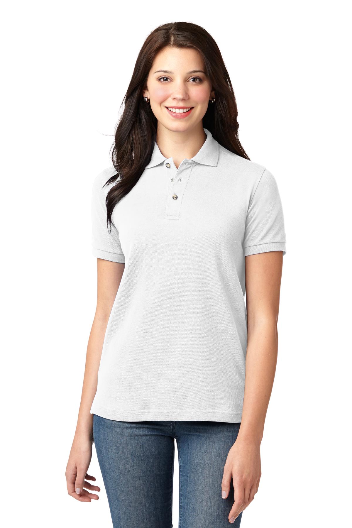 Ladies Heavyweight !00% Cotton Pique Polo. L420