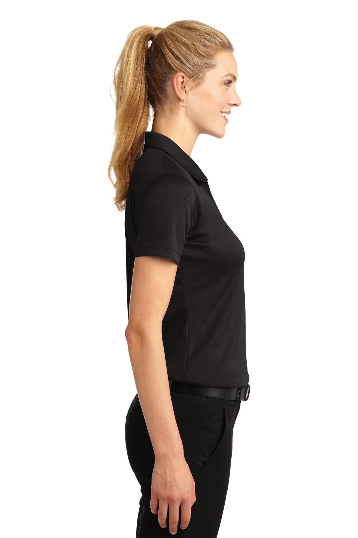 Sport-Tek® Ladies Dri-Mesh® V-Neck Polo. L469