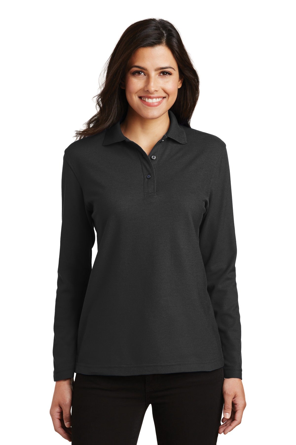 Ladies Silk Touch™ Long Sleeve Polo. L500LS
