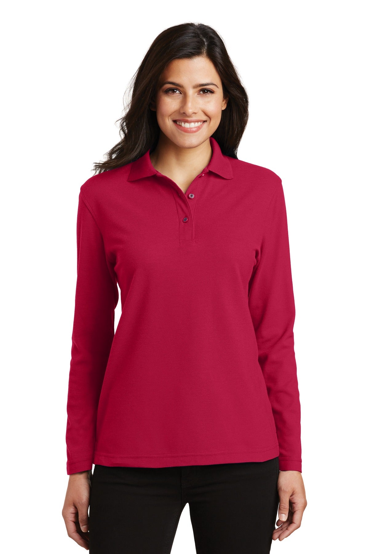 Ladies Silk Touch™ Long Sleeve Polo. L500LS