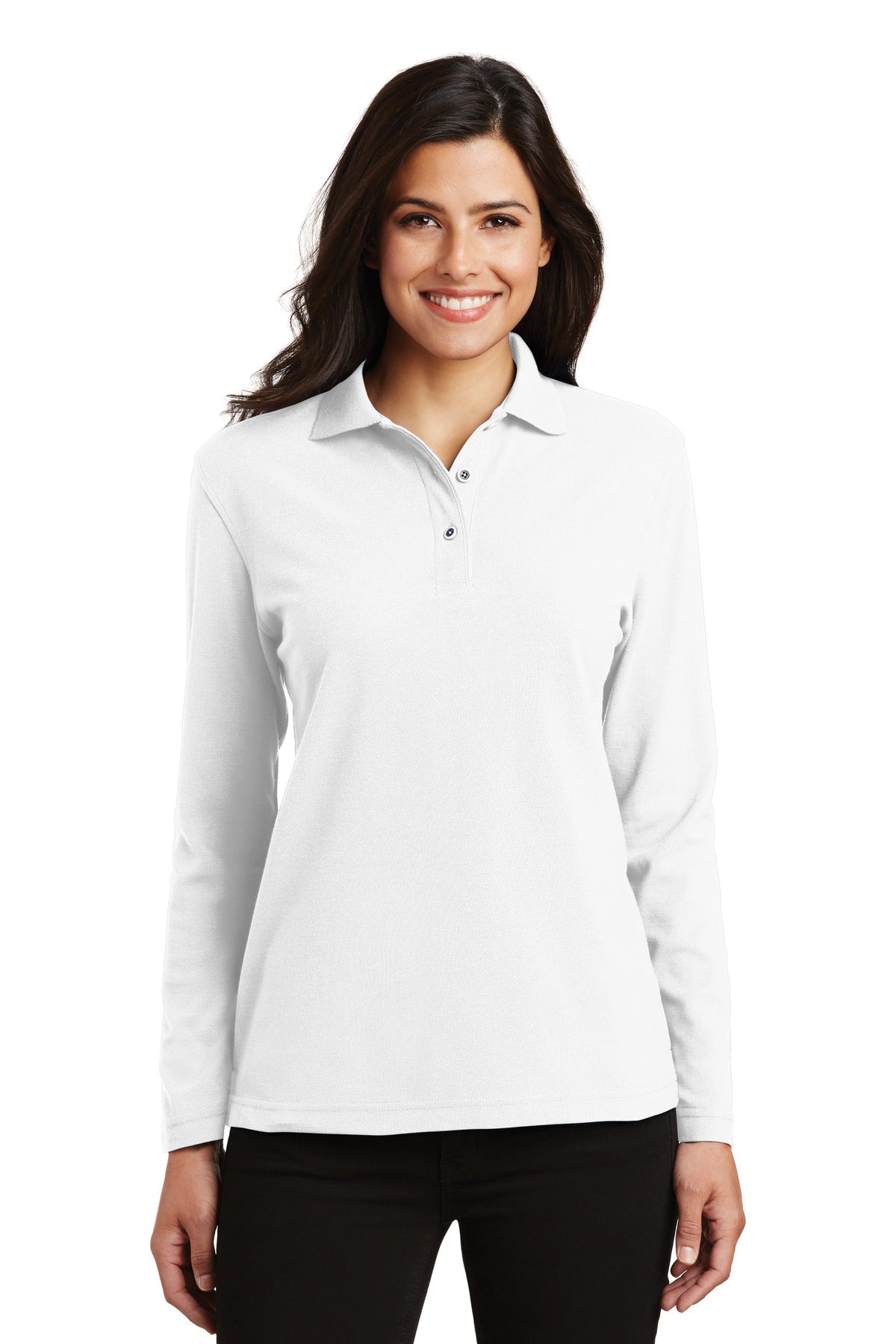 Ladies Silk Touch™ Long Sleeve Polo. L500LS