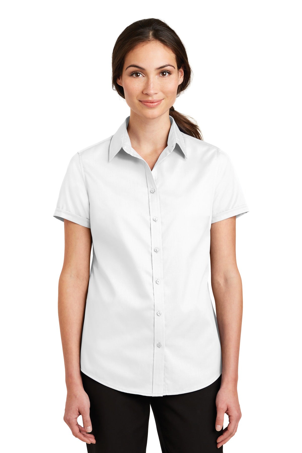Ladies Short Sleeve SuperPro™ Twill Shirt. L664