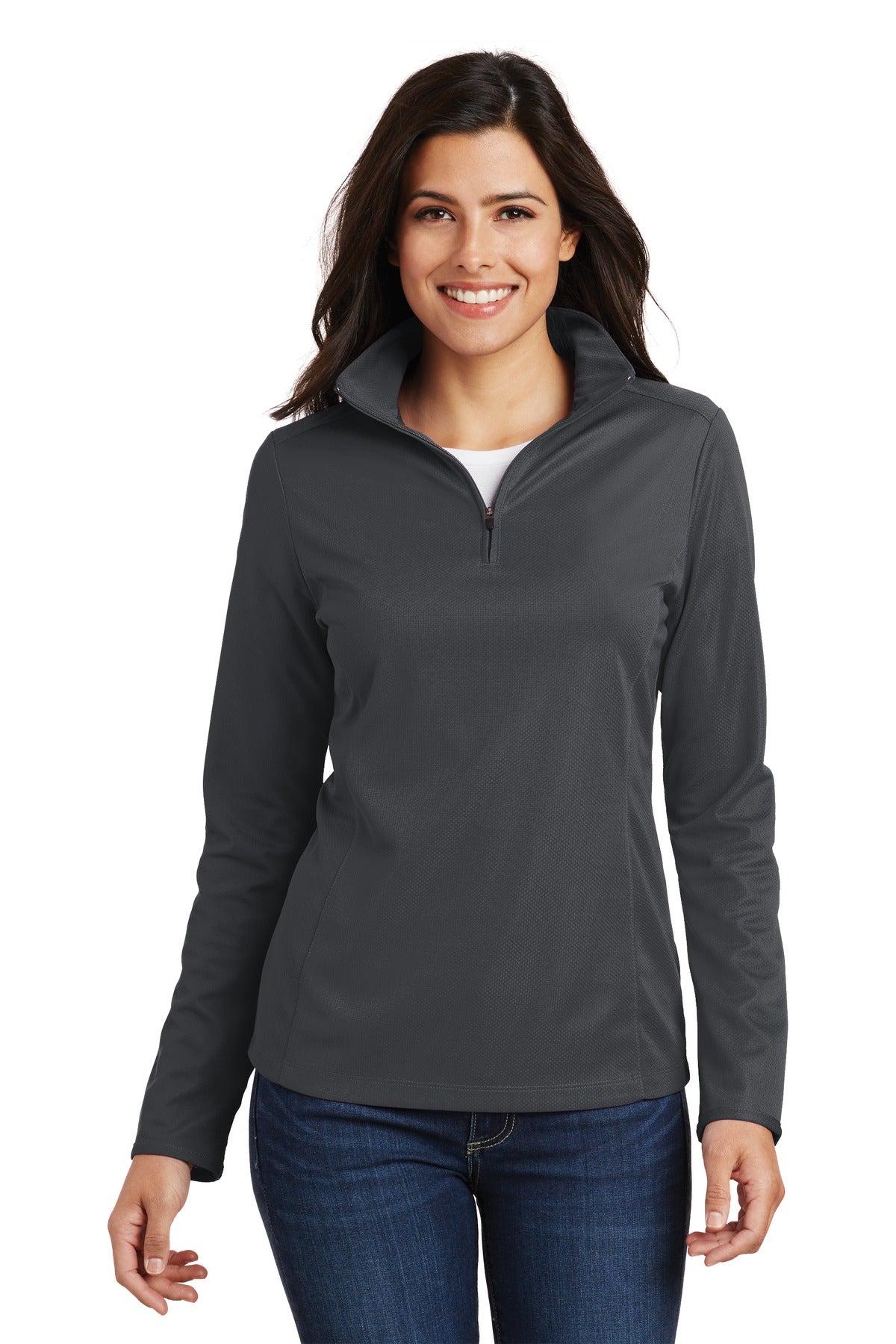 Ladies Pinpoint Mesh 1/2-Zip . L806
