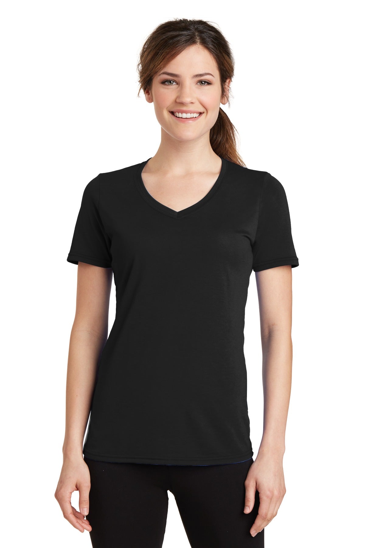 Ladies Performance Blend V-Neck Tee. LPC381V