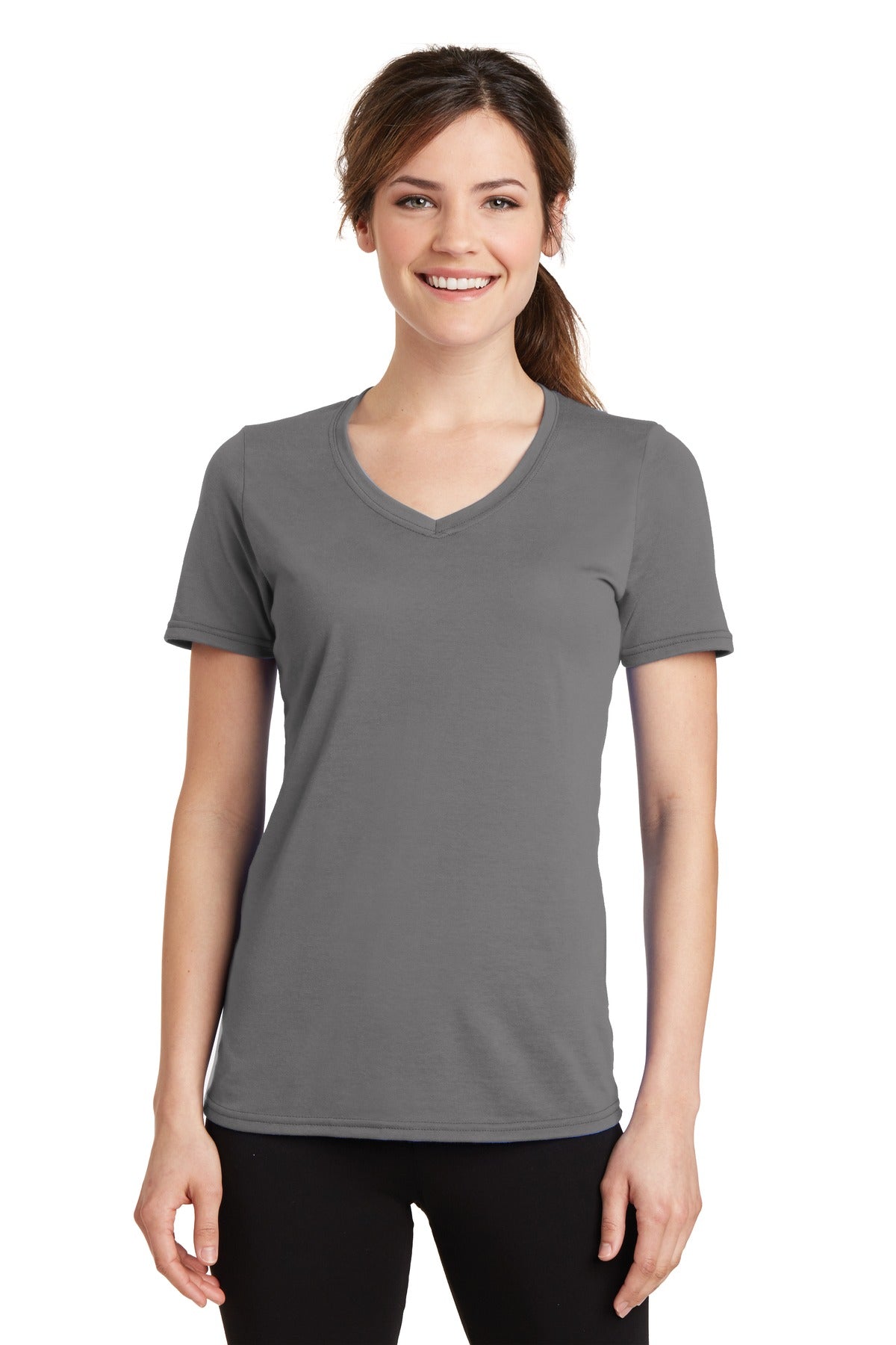 Ladies Performance Blend V-Neck Tee. LPC381V