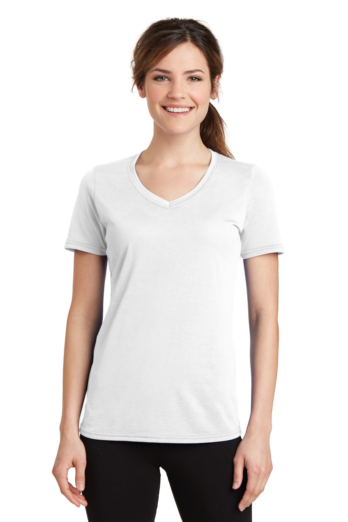 Ladies Performance Blend V-Neck Tee. LPC381V