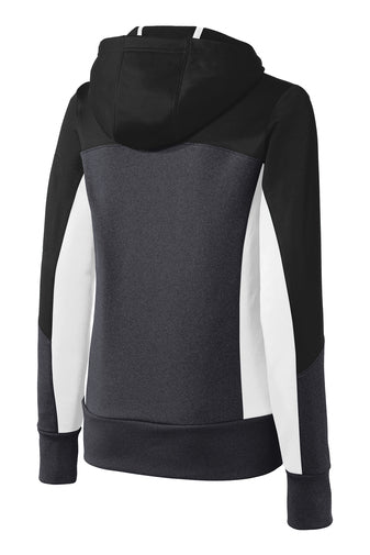 Ladies Tech Fleece Colorblock Full-Zip Hooded Jacket. LST245