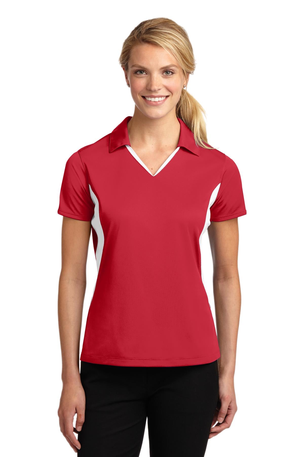 Ladies Side Blocked Micropique Sport-Wick® Polo. LST655