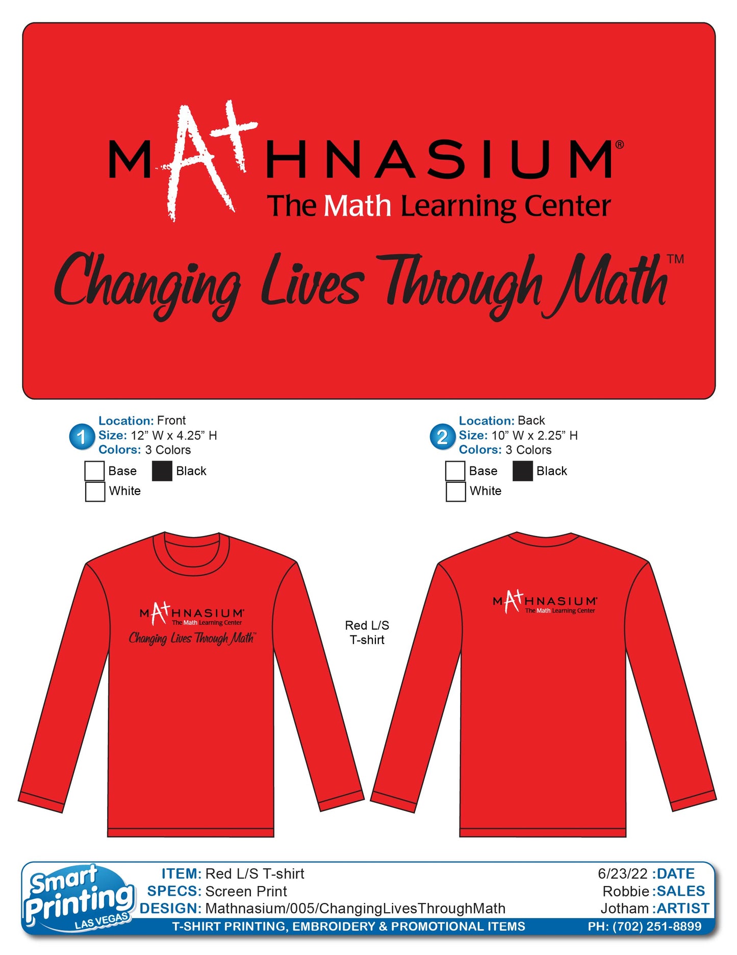 CHANGING LIVES THROUGH MATH (Printing)
