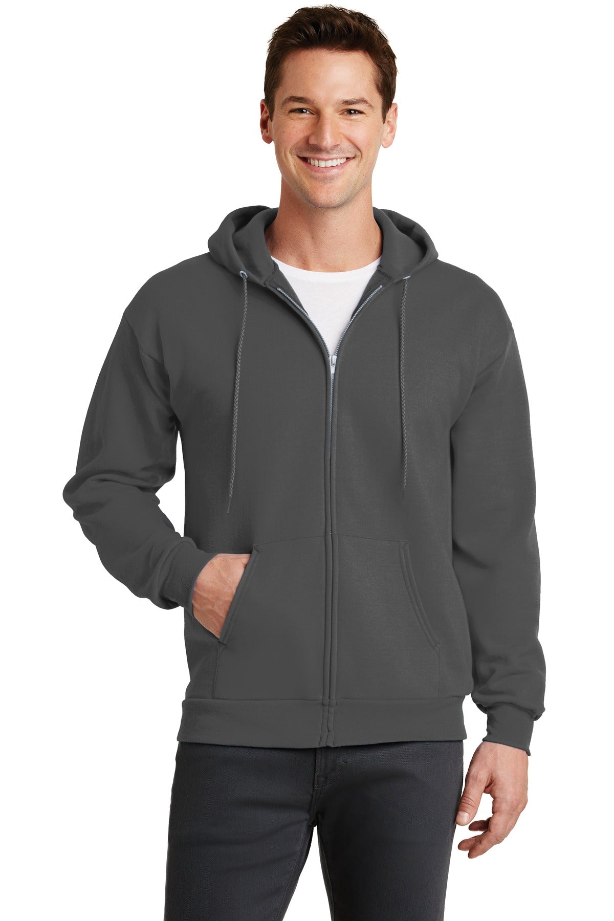 Full-Zip Hooded Sweatshirt. With Embroidery PC78ZH