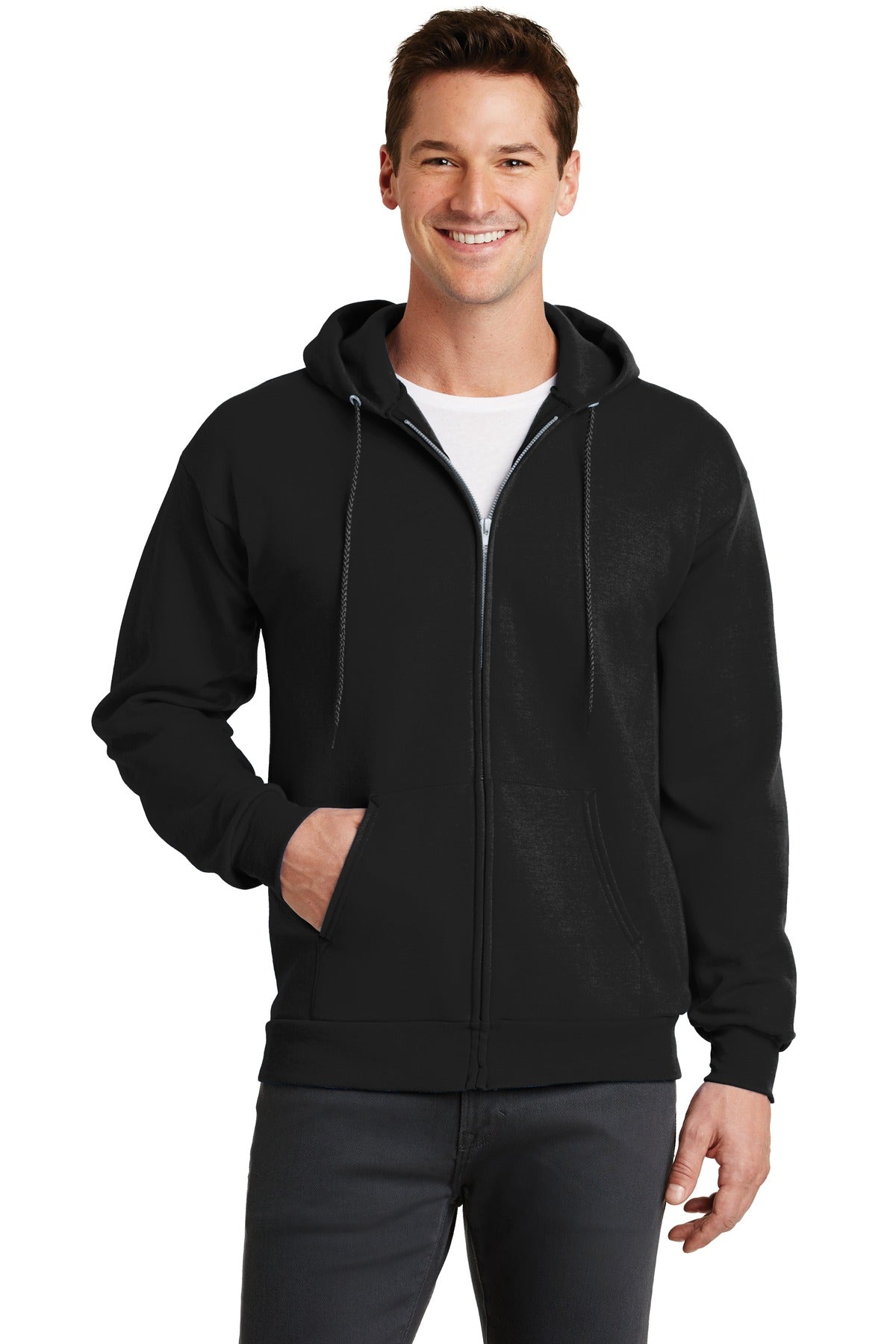Full-Zip Hooded Sweatshirt. With Embroidery PC78ZH