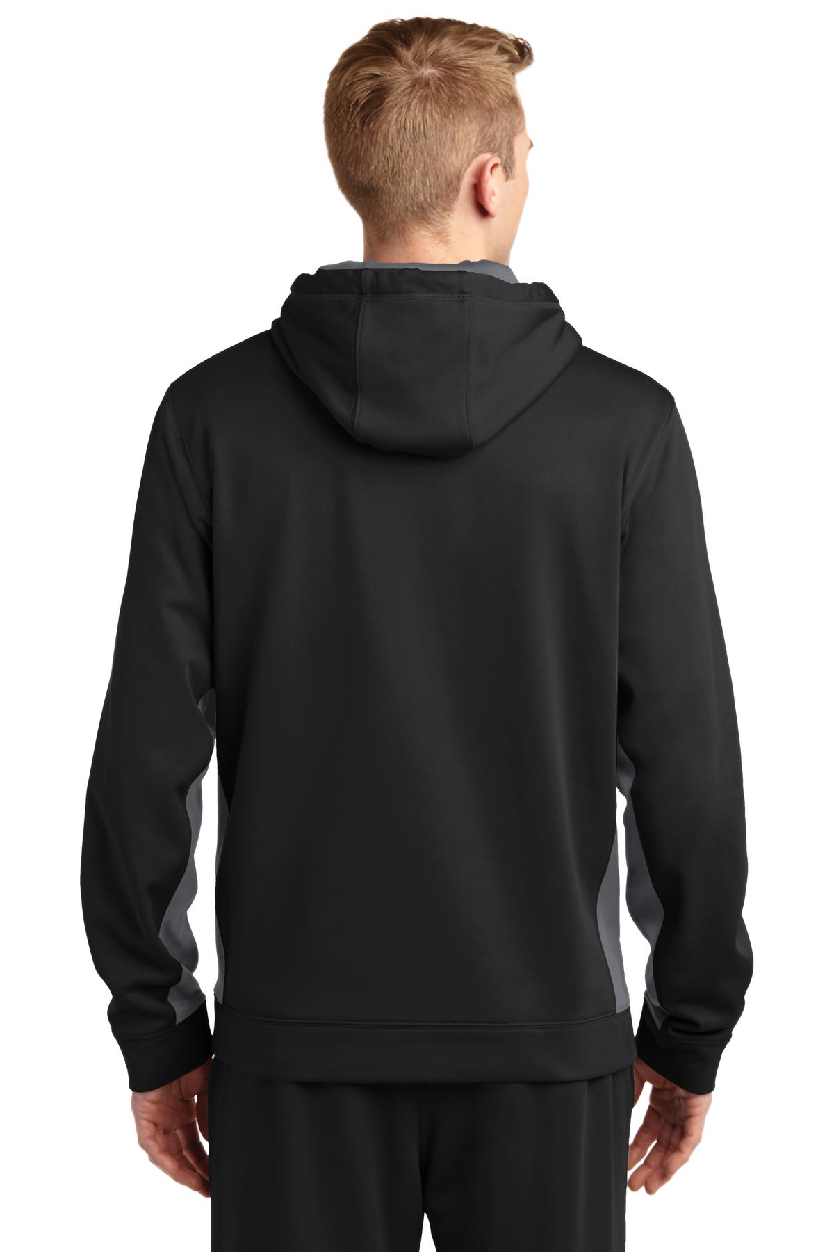 Sport-Wick® Fleece Colorblock Hooded Pullover. ST235