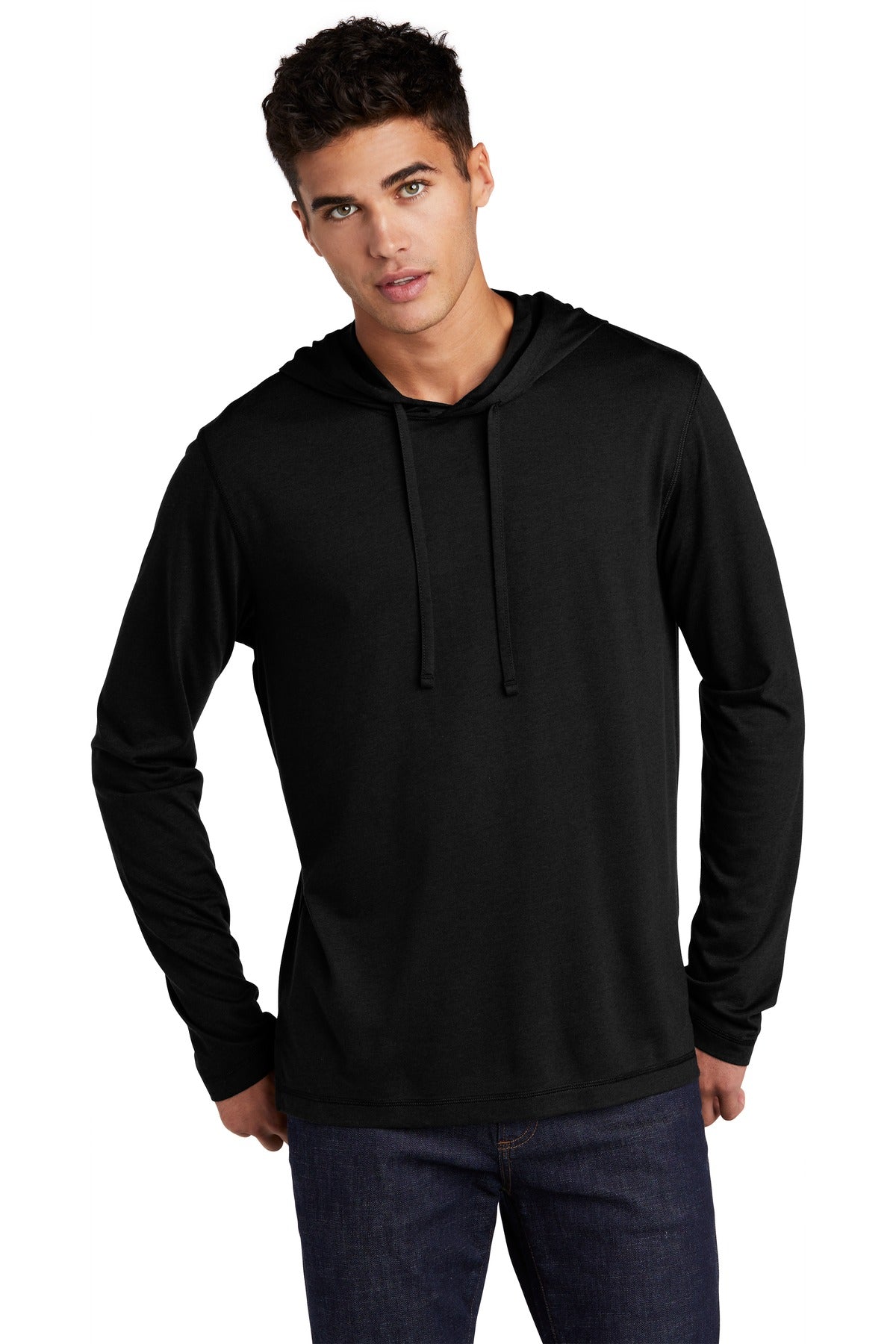 Tri-Blend Wicking Long Sleeve Hoodie T-Shirt ST406