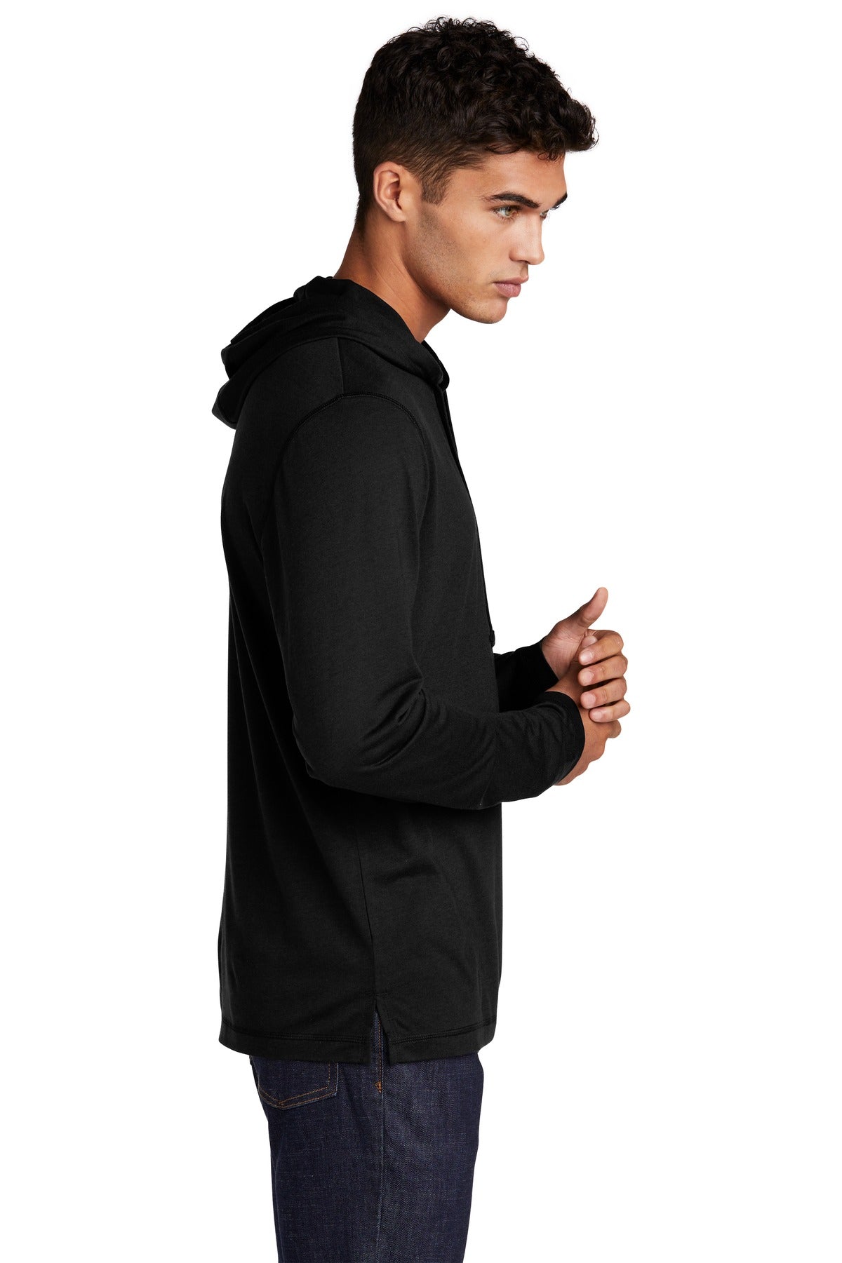 Tri-Blend Wicking Long Sleeve Hoodie T-Shirt ST406