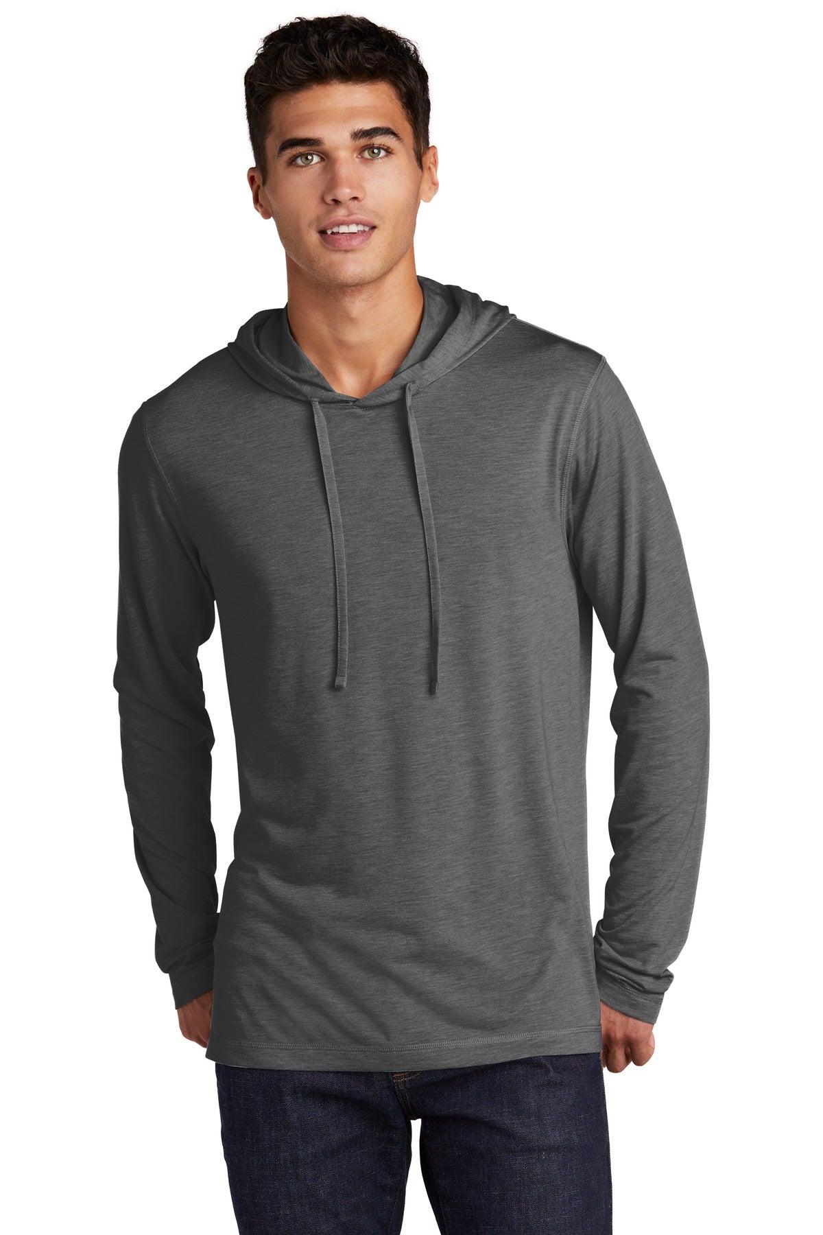 Tri-Blend Wicking Long Sleeve Hoodie T-Shirt ST406