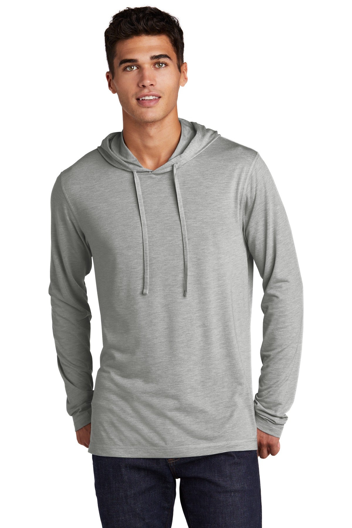 Tri-Blend Wicking Long Sleeve Hoodie T-Shirt ST406