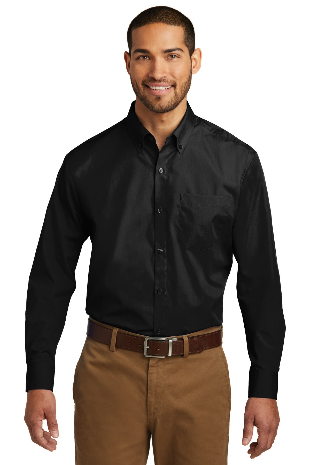 Long Sleeve Carefree Poplin Shirt. W100