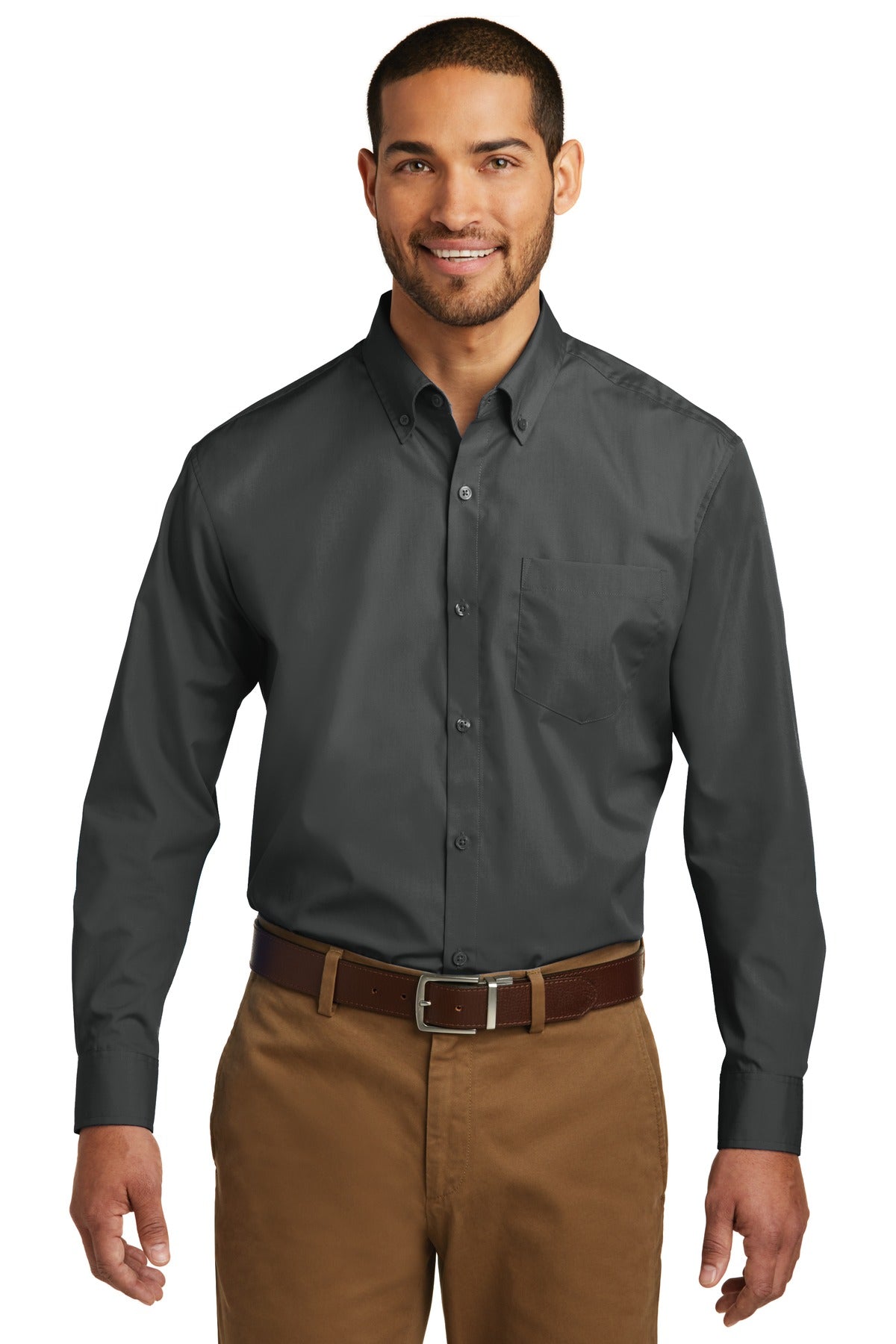 Long Sleeve Carefree Poplin Shirt. W100