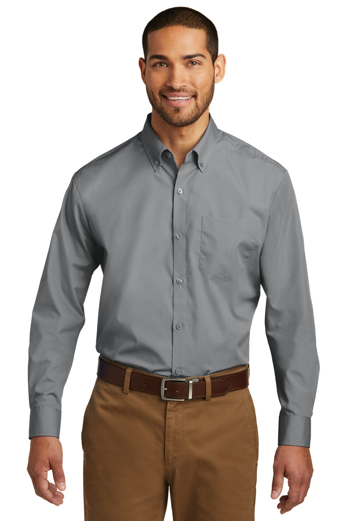 Long Sleeve Carefree Poplin Shirt. W100