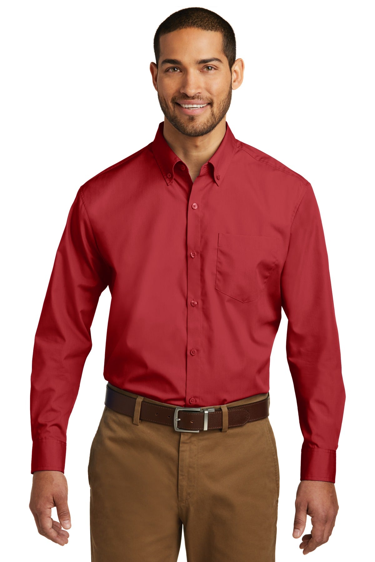 Long Sleeve Carefree Poplin Shirt. W100
