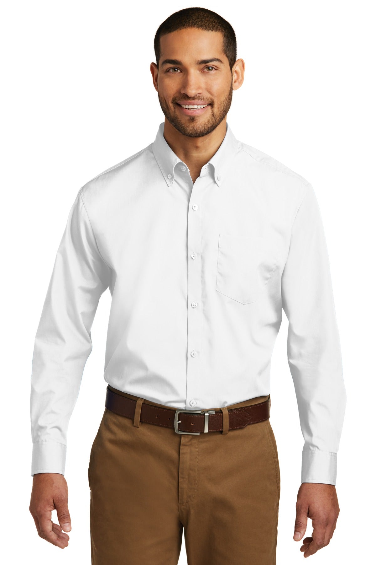 Long Sleeve Carefree Poplin Shirt. W100