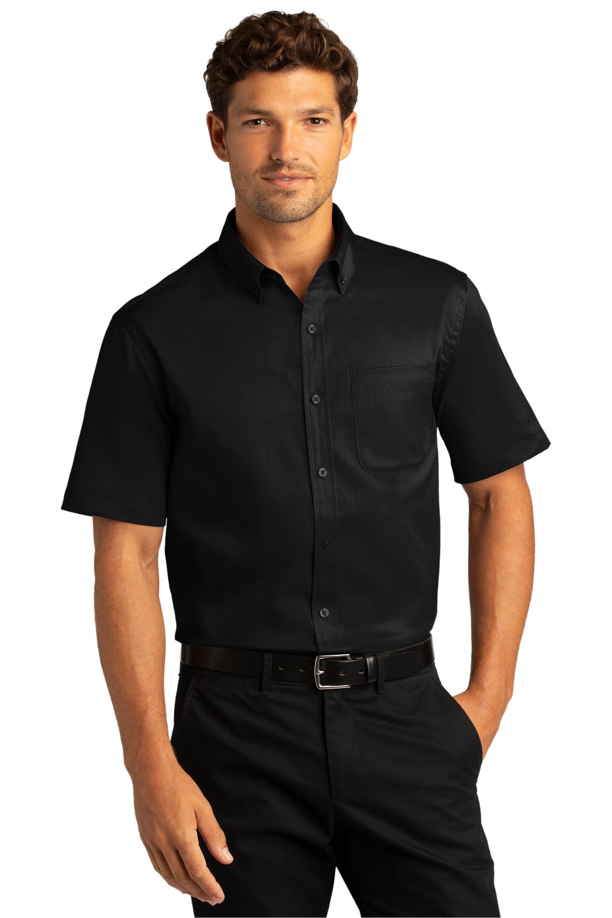 Short Sleeve SuperPro React™ Twill Shirt. W809