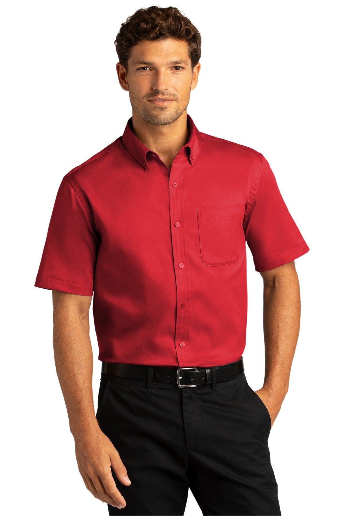 Short Sleeve SuperPro React™ Twill Shirt. W809