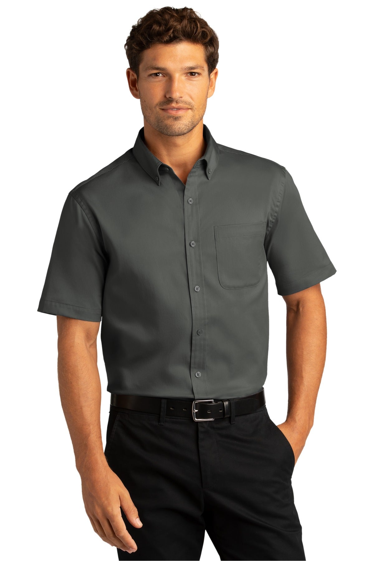 Short Sleeve SuperPro React™ Twill Shirt. W809