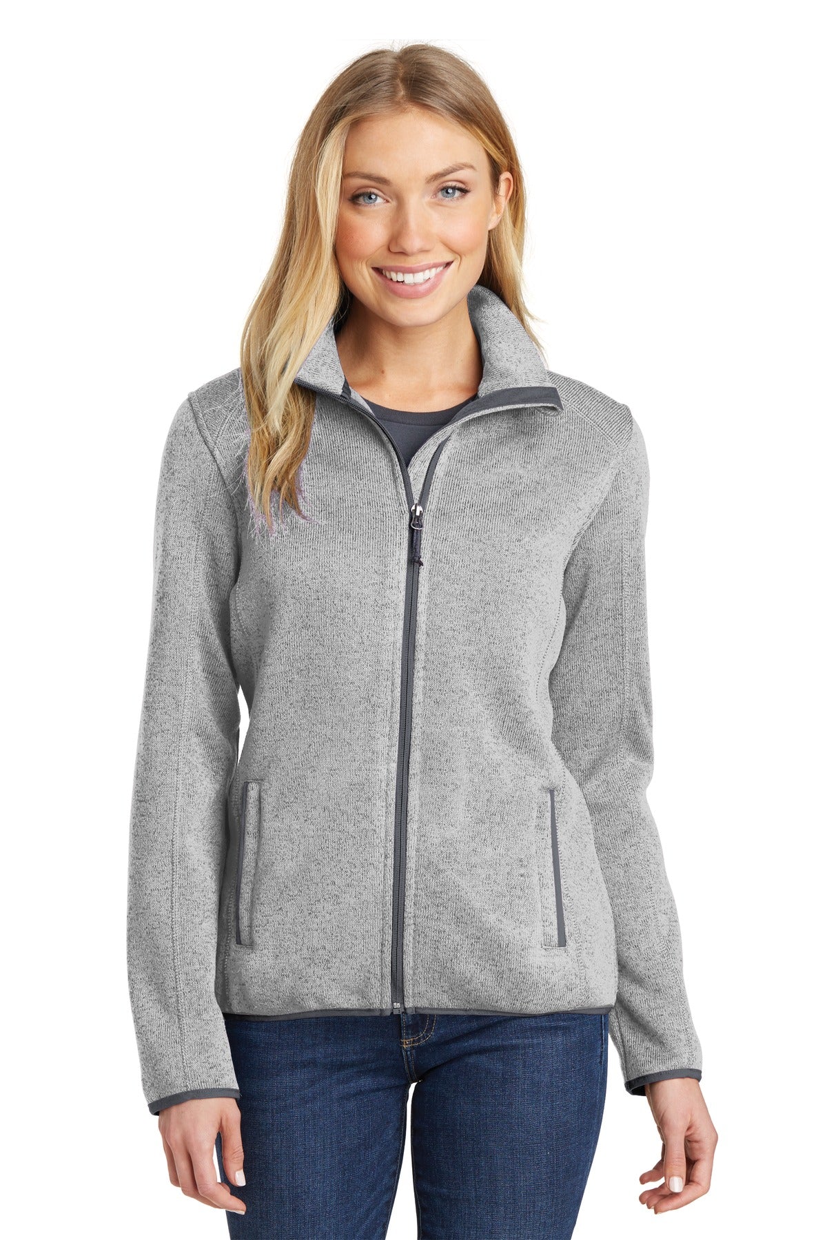 Port Authority® Ladies Sweater Fleece Jacket. L232