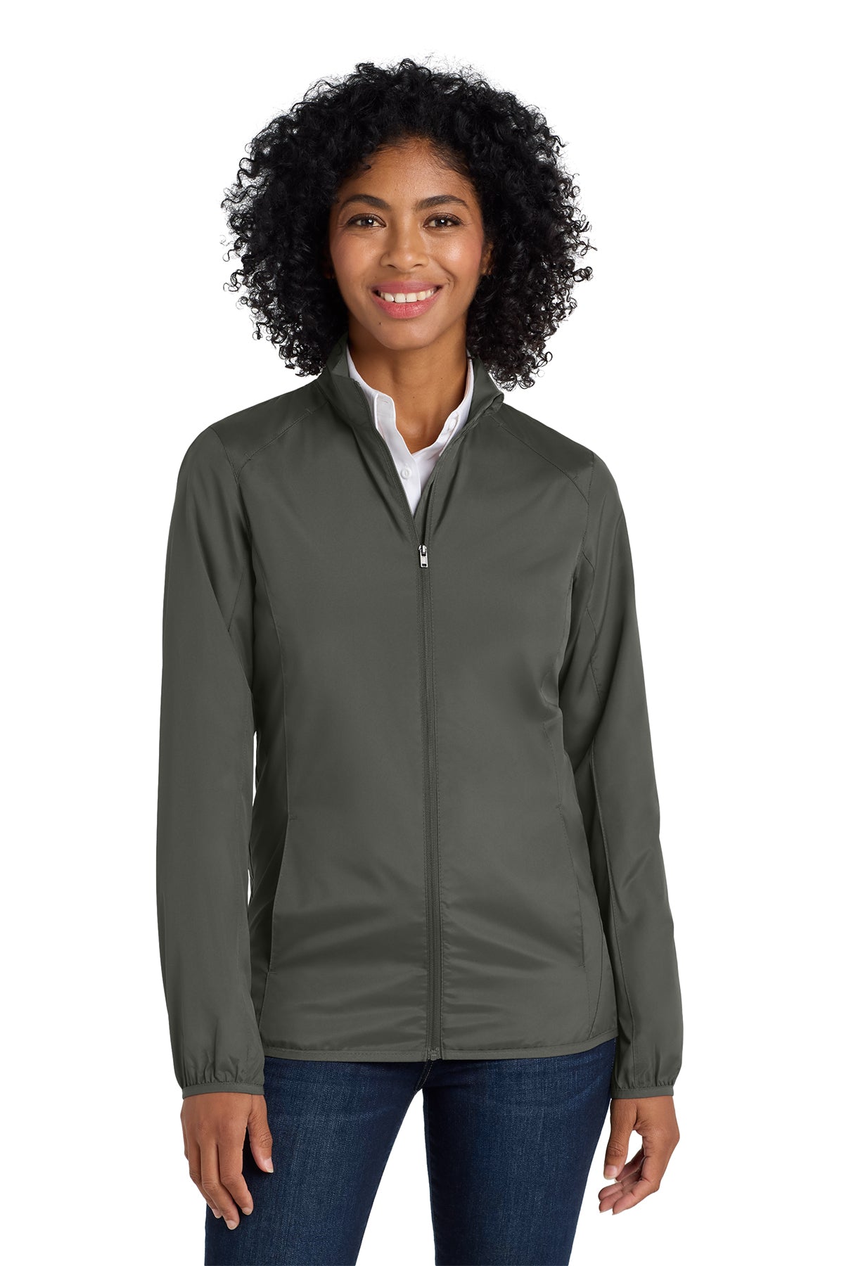 Ladies Windbreaker Full-Zip Jacket. L344 Overstock (ne)