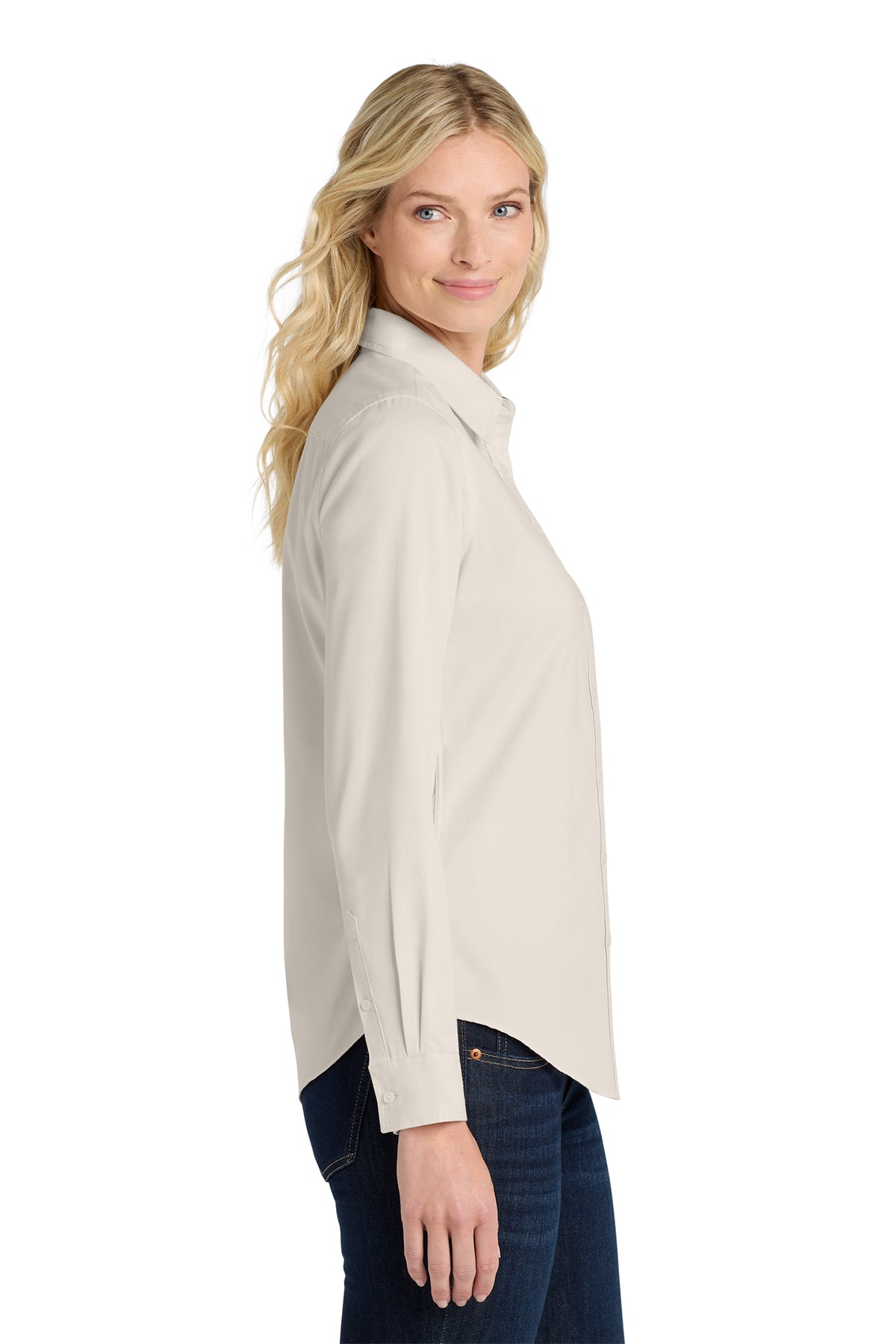 Ladies Long Sleeve Easy Care Shirt. L608 (Overstock) (b5)