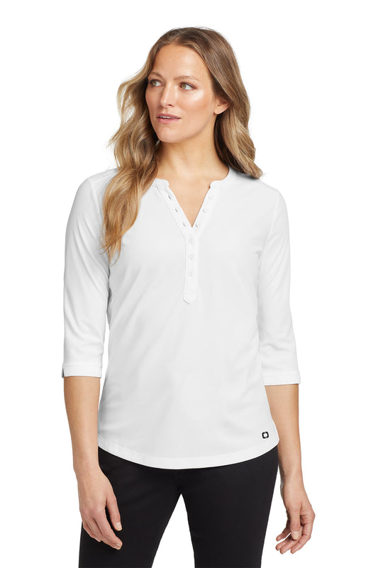OGIO ® Ladies Jewel Henley LOG104 (Overstock) (b8)