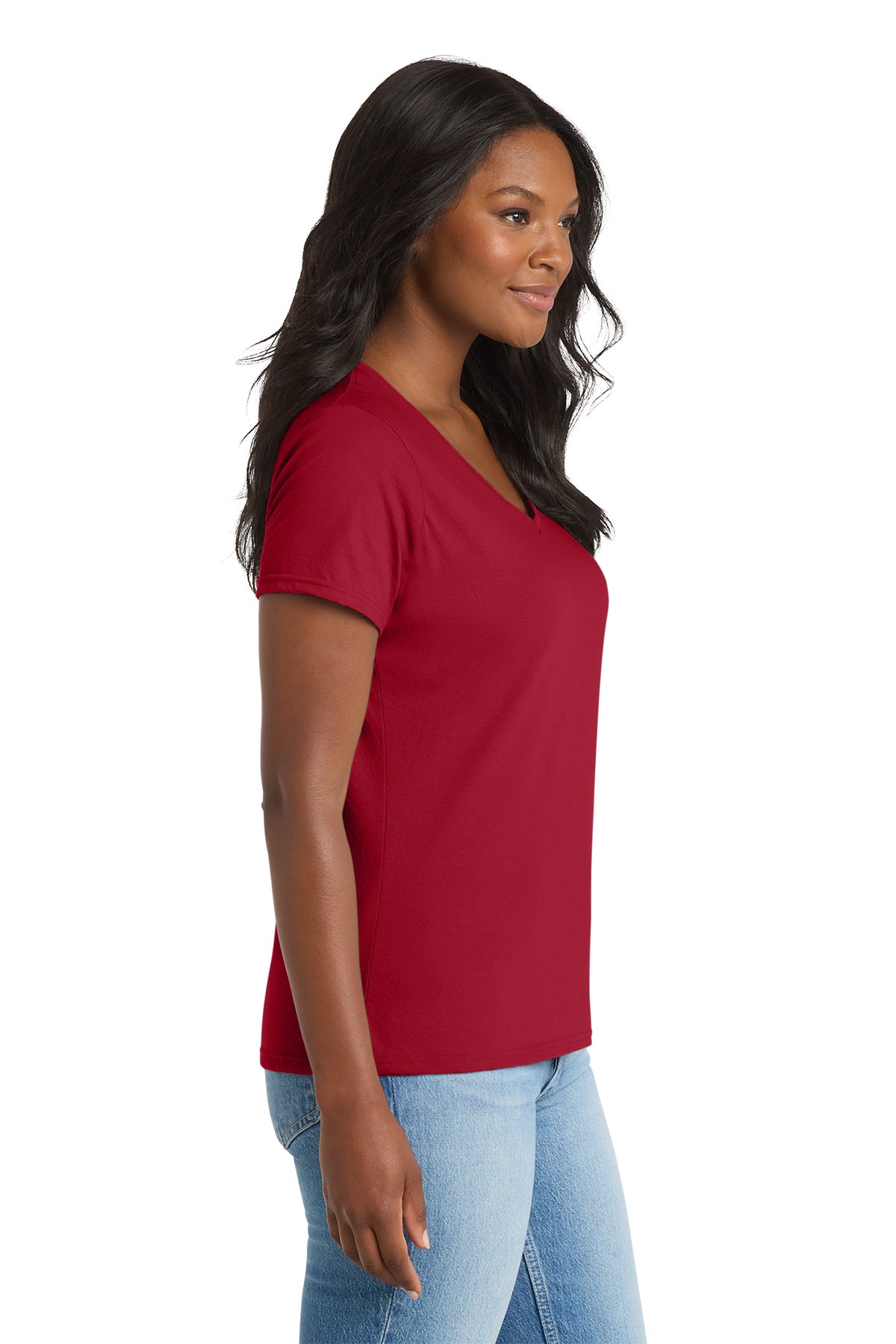 Ladies Performance Blend V-Neck Tee. LPC381V