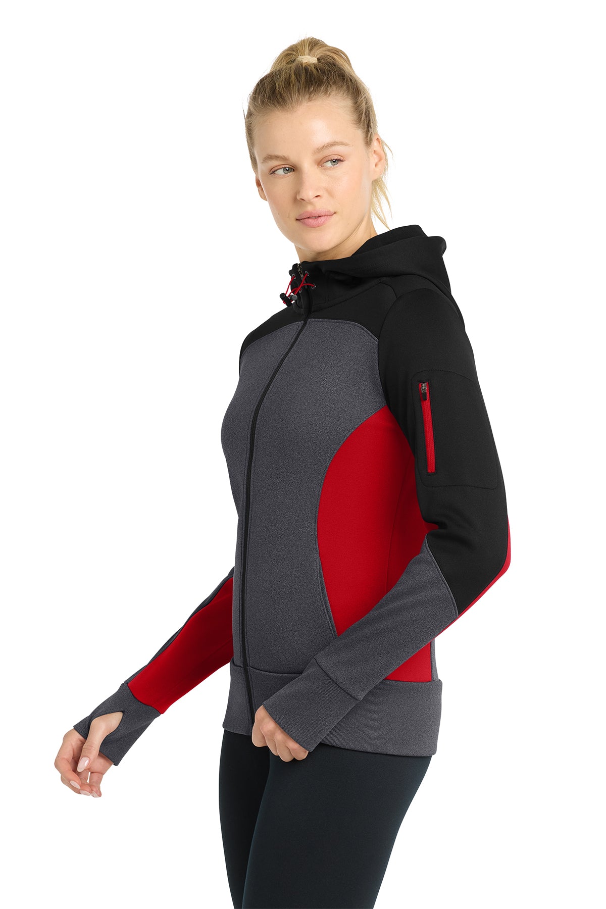 Women's Tech Fleece Colorblock Full-Zip Hooded LST245 (Overstock) (b7)