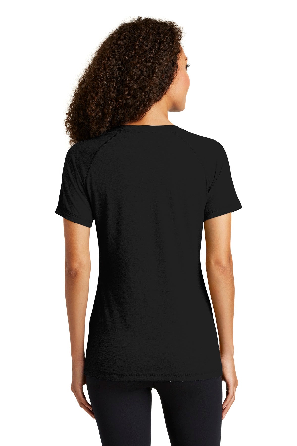 Sport-Tek ® Ladies PosiCharge ® Tri-Blend Wicking Scoop Neck Raglan Tee. LST400