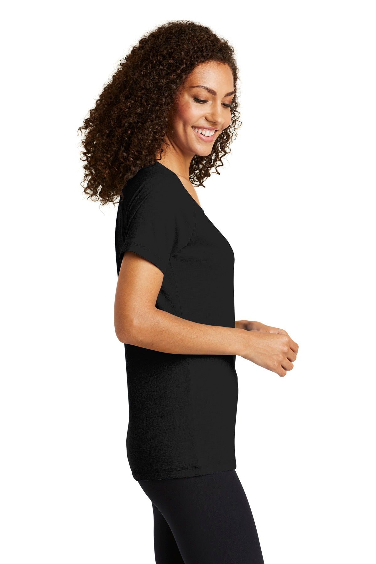 Sport-Tek ® Ladies PosiCharge ® Tri-Blend Wicking Scoop Neck Raglan Tee. LST400