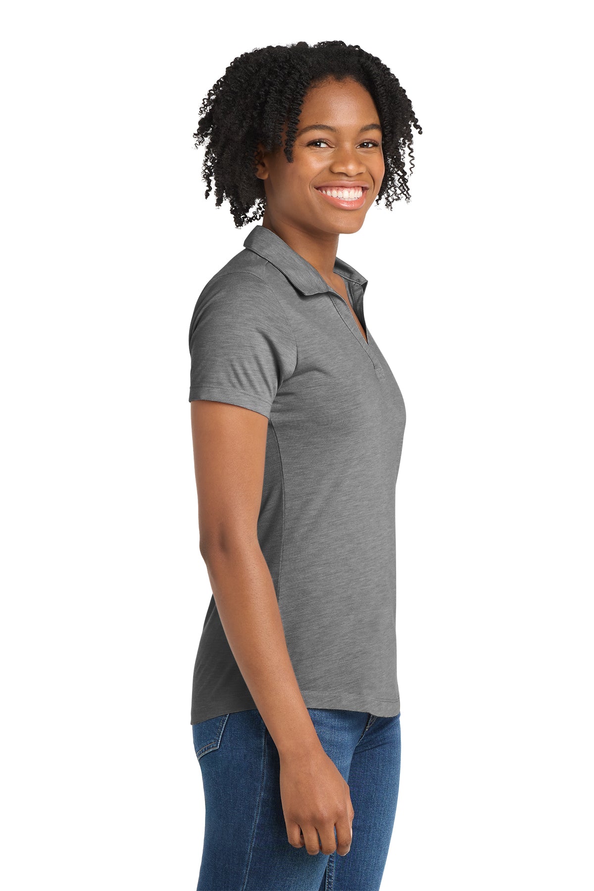 Sport-Tek ® Ladies PosiCharge ® Tri-Blend Wicking Polo. LST405