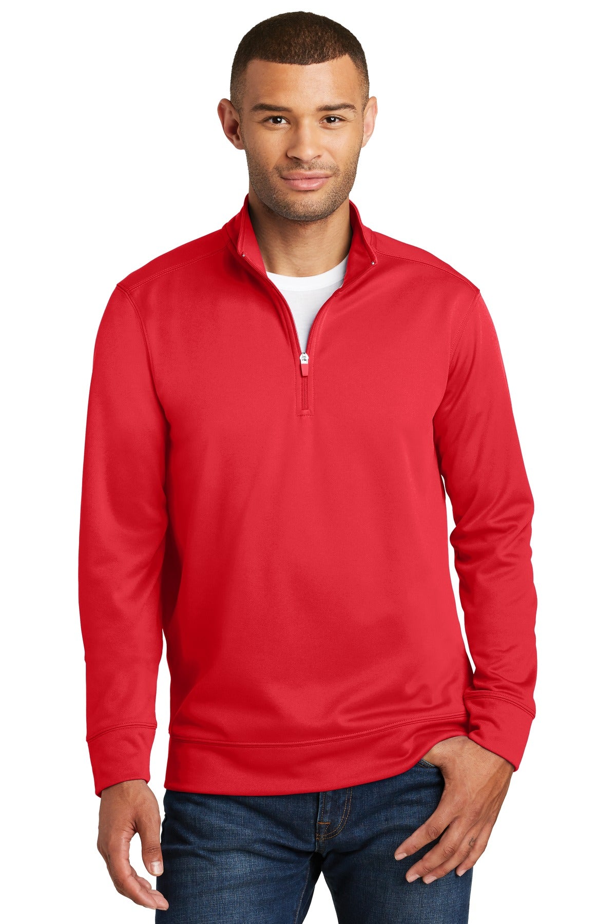 Performance Fleece 1/4-Zip Pullover Sweatshirt PC590Q (Overstock)